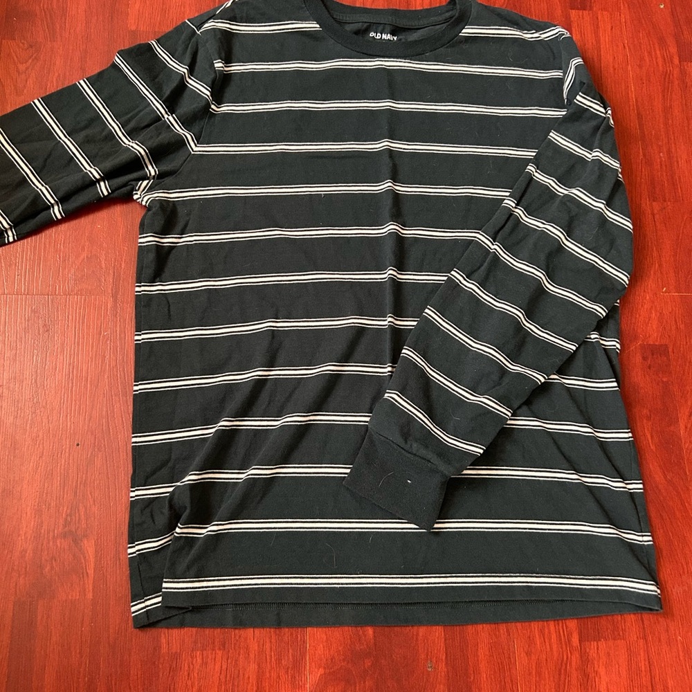 Old Navy Forest Green Striped Shirt